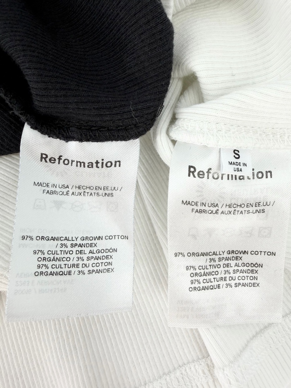 Reformation set of 2 shirts tank top and short sleeve black white - Picture 6 of 9